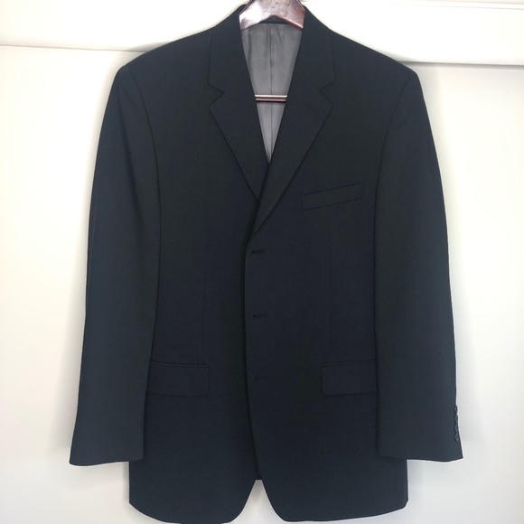 Calvin Klein Black Lightweight Wool Sportcoat - Picture 1 of 6